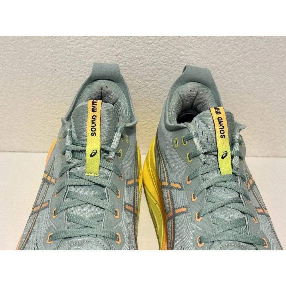 Asics Gel Kayano 31 Paris Running Shoe Mens Sz 13 Light Celadon Safety Yellow